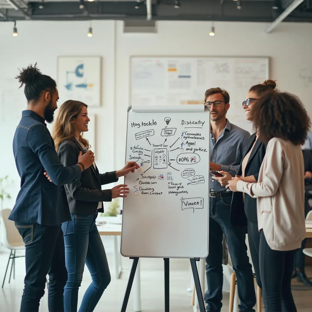Equipo de ConsultoríaAdaptativa colaborando en una estrategia